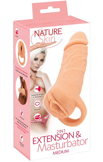 2-in-1 Verlängerung & Masturbator 18,5cm - Penisverlängerung 5