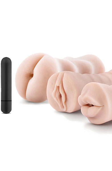 3-pack Vibrating Stroker Kit - Masturbator-Set 2