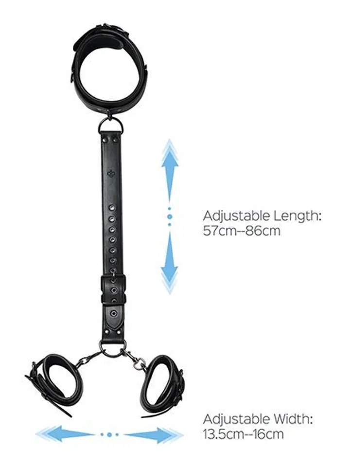 Abschließbares Harness-Bondage-Set mit Halsband & Handfesseln - Bondage-Set 3 [full]