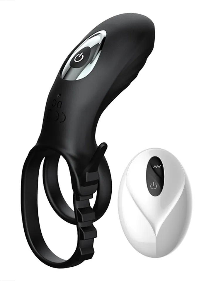 Adjustable Double Penis Ring With Remote - Vibrierender Penisring 1 [full]