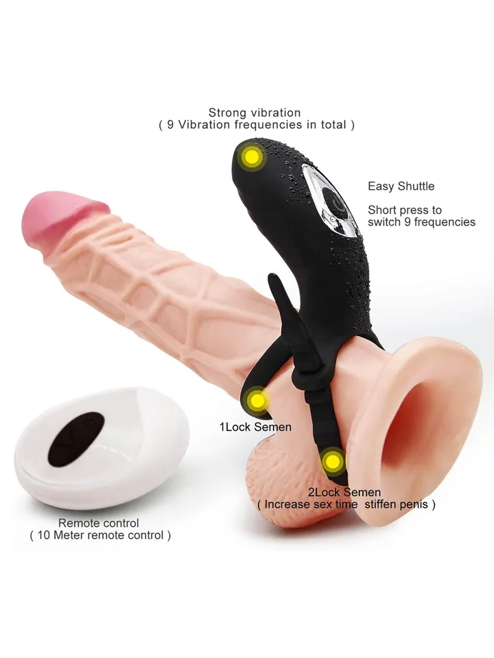 Adjustable Double Penis Ring With Remote - Vibrierender Penisring 4 [full]