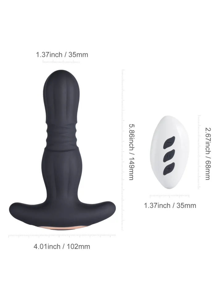 Agas Thrusting Butt Plug With Remote Control - Vibrierender Analplug 4 [full]