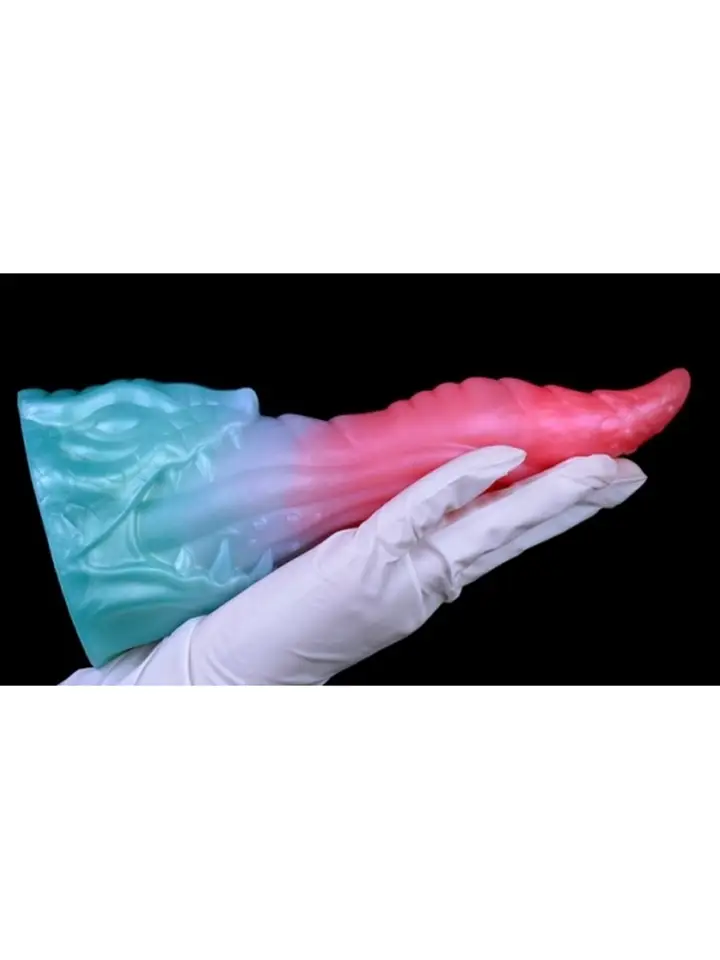 Alien Beast Cyan Rainbow Dildo 20,8 cm - Drachen-Dildo 3