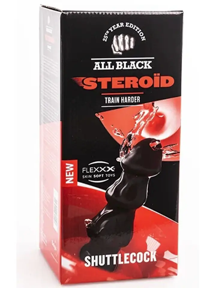 All Black Steroïd Shuttlecock 25 cm - XL Dildo 5