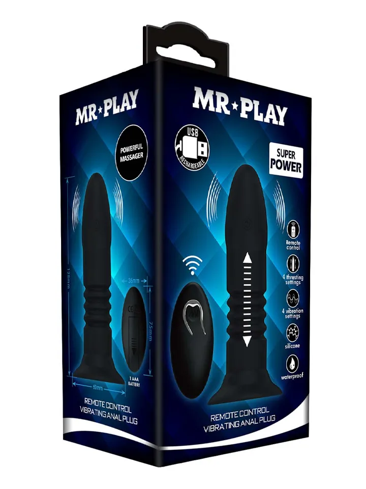 Anal Plug With 4 Vibration & 4 Thrusting Modes - Ferngesteuerter Analplug 3 [full]