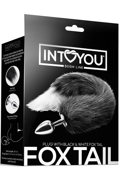 Anal Plug With Black & White Tail Medium - Analplug in Tierform 2