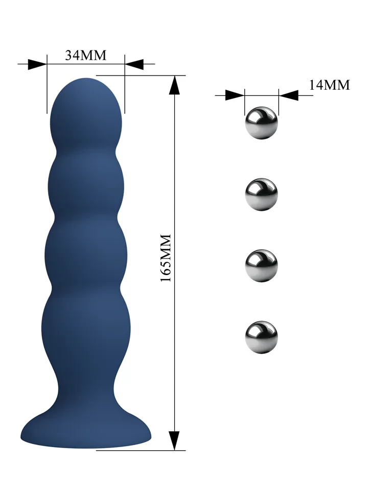 Analplug aus Metall & Silikon mit 4 Metallkugeln - Anal-Kugeln 2 [full]