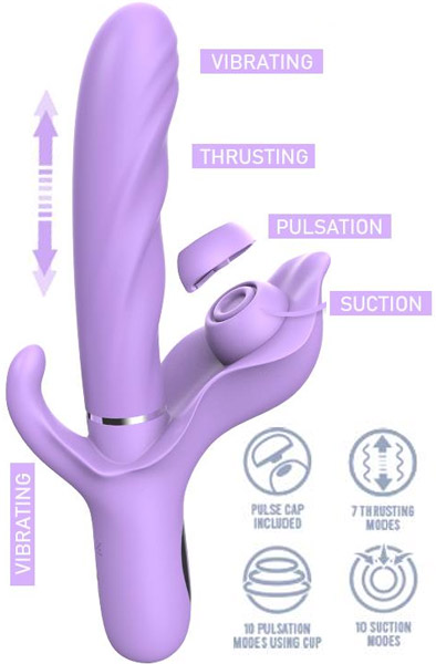 Apollo Thrusting Vibrator, Pulse & Suction Functions - Vibrator 1
