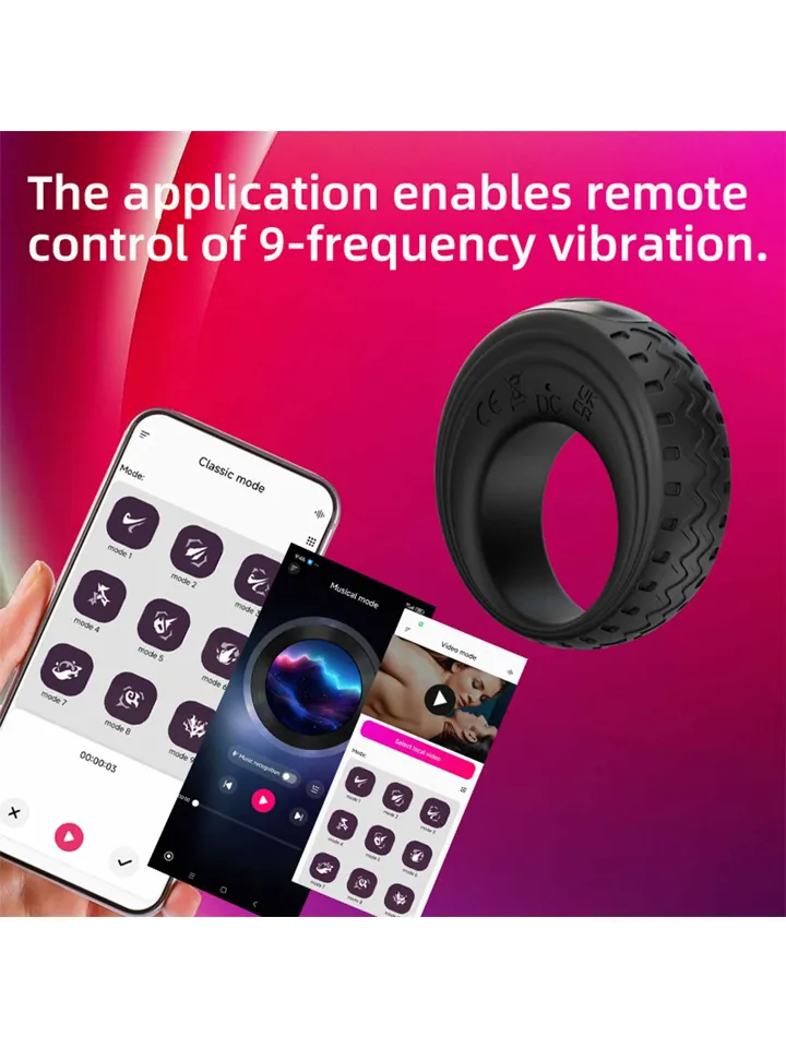 App-Controlled Vibrating Cock Ring - App-gesteuerter Penisring 3 [full]