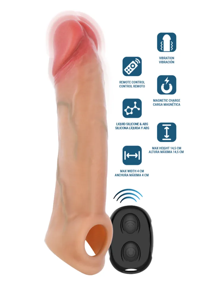 Arnold Vibrator Penis Sleeve With Remote 16 cm - Vibrierender Penisverlängerer 1 [full]