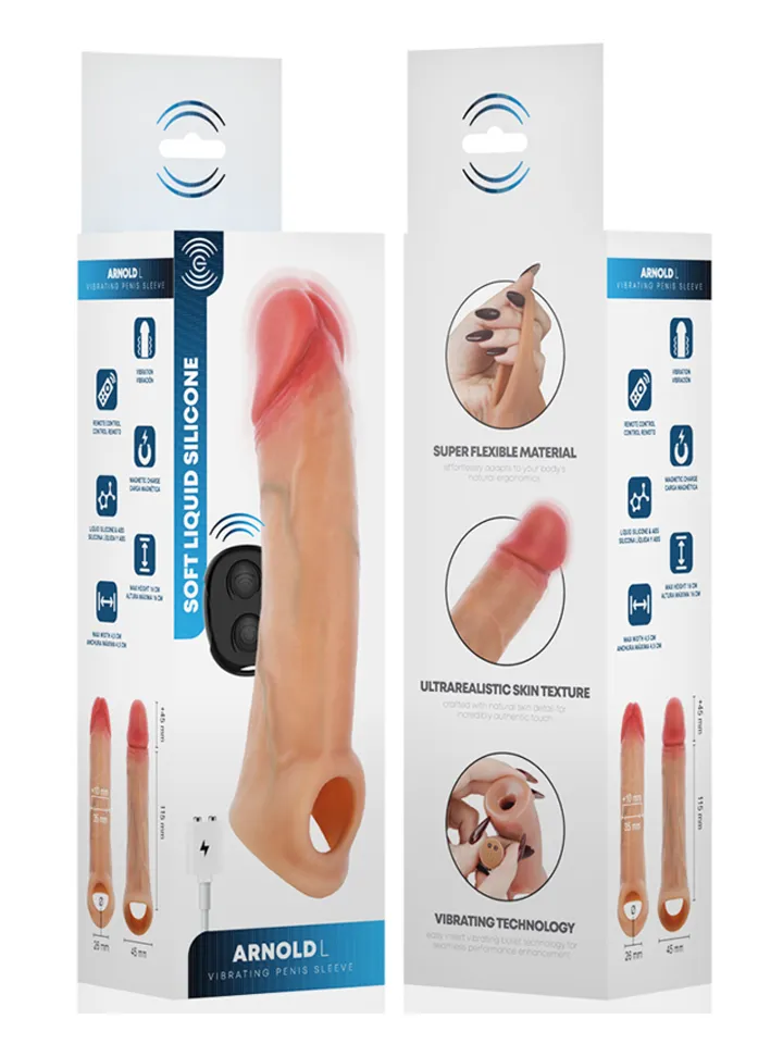 Arnold Vibrator Penis Sleeve With Remote 16 cm - Vibrierender Penisverlängerer 6 [full]