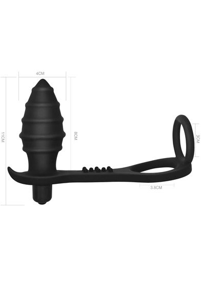Ass-Rasca Vibrating Plug Combo - Analplug mit Penisring 2