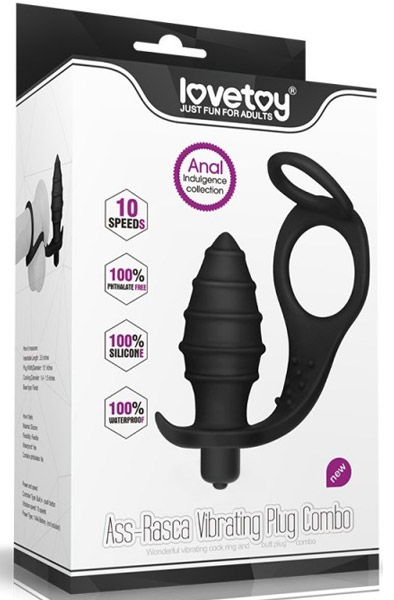 Ass-Rasca Vibrating Plug Combo - Analplug mit Penisring 3
