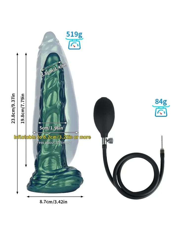 Aufblasbarer Monster-Dildo Grün 24 cm - Aufblasbarer Dildo 2 [full]
