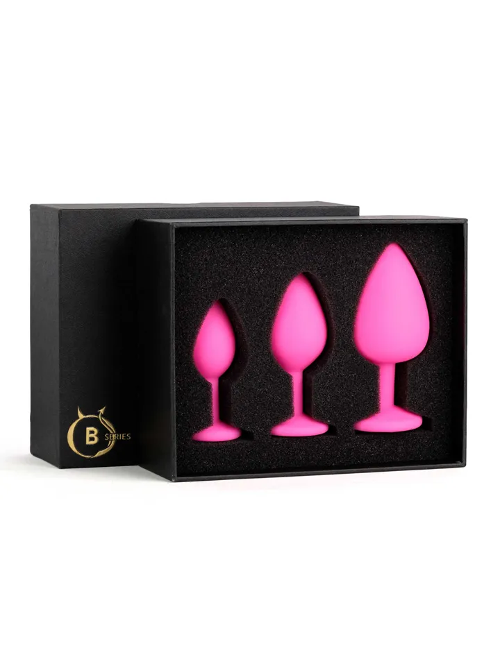 B-Series Silicone Plug Set Pink - Analplug Set 4 [full]