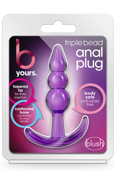 B Yours Dreifach Perlen Analplug Lila - Mini-Analdildo 3