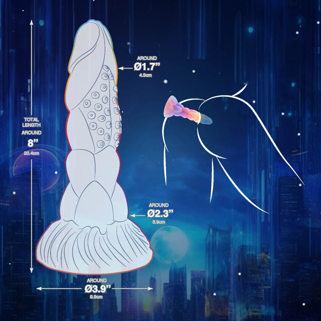 Bad Bubblez Silikon-Dildo 20,4 cm - Drachen-Dildo 3