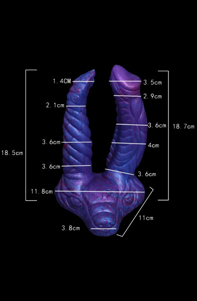 Bad Demon Double Dildo Orphox Purple 18,5 cm - Drachen-Dildo 2