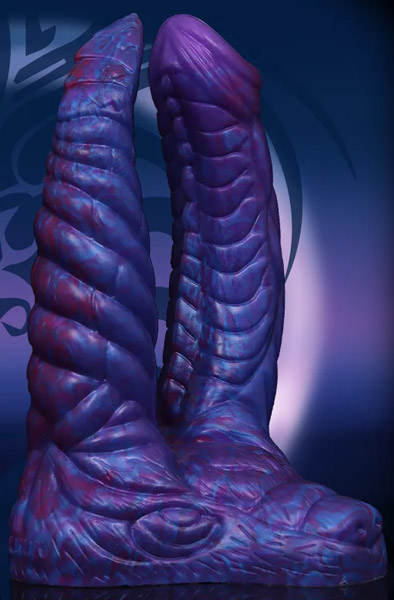 Bad Demon Double Dildo Orphox Purple 18,5 cm - Drachen-Dildo 5