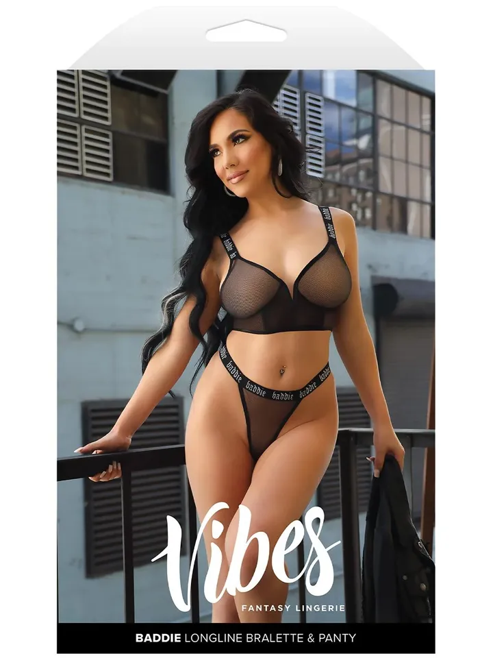 Baddie Longline Mesh Bralette & Panty - Unterwäschen Set 4