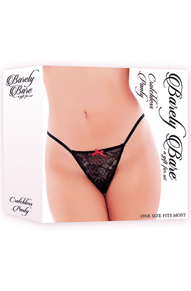 Barely Bare Ouvert Slip Schwarz - Spitzenhöschen 3