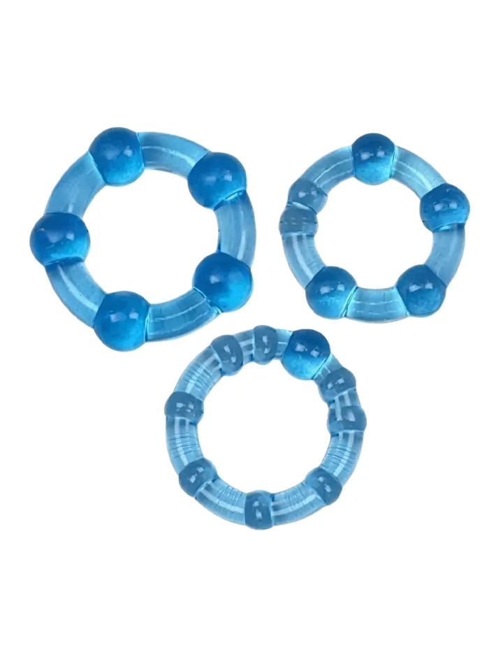 Beaded Ring Set Blue 3-Pack - Cockring-Set 1 [full]