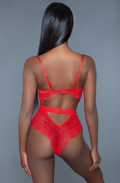 BeWicked Bettany Spitzen-Bodysuit Rot - Teddy 3