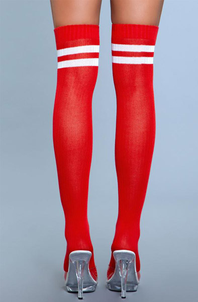 BeWicked Going Pro Overknee-Strümpfe Rot - Stay-ups 2