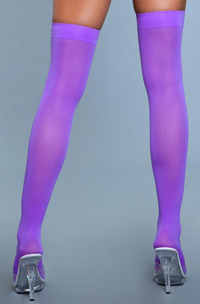 BeWicked Nylon-Strümpfe Overknee in Lila - Stay-ups 2