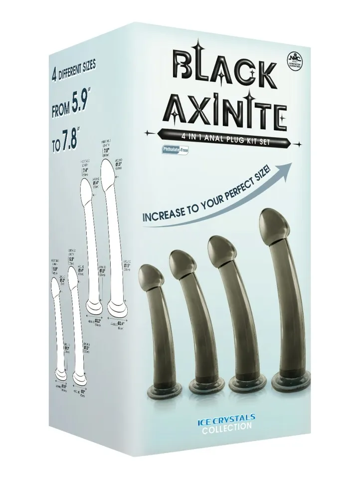 Black Axinite 4 in 1 Anal Plug Kit Set - Analplug Set 2 [full]
