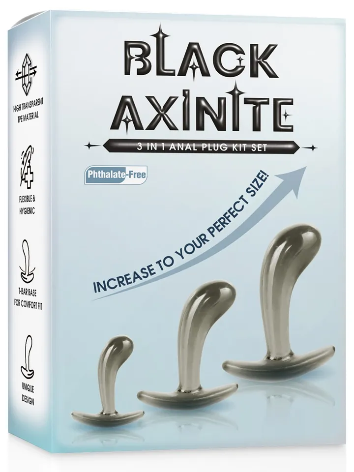 Black Axinite Anal Plug Set Smoke - Analplug Set 3