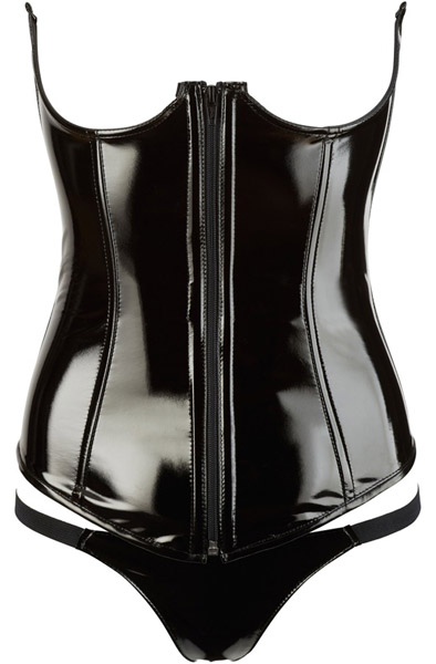 Black Level Vinyl-Korsett mit String - Korsett 1