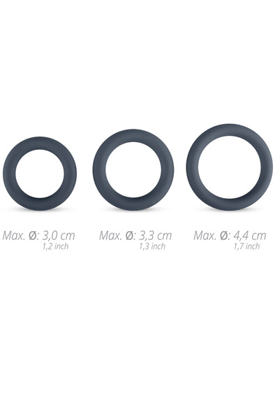 Boners 3-teiliges Cockring-Set Grau - Cockring-Set 3
