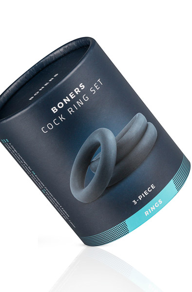 Boners 3-teiliges Cockring-Set Grau - Cockring-Set 4