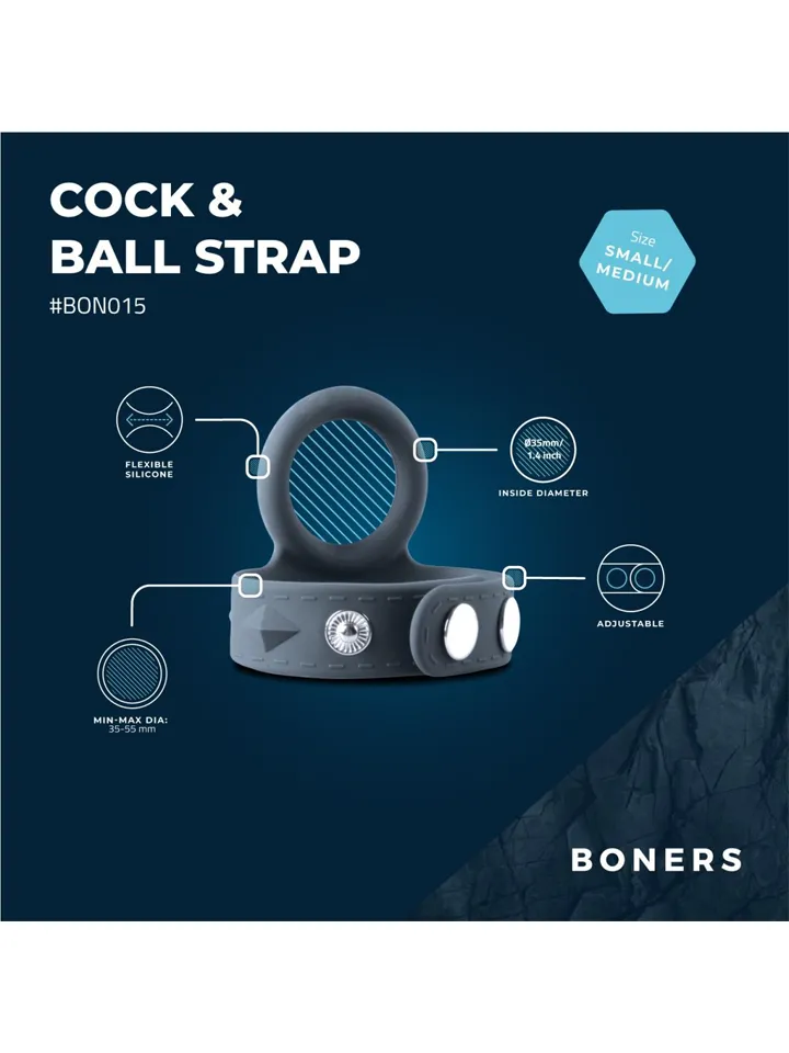 Boners Cock & Ball Strap S/M - Penis- und Hodensackringe 2 [full]