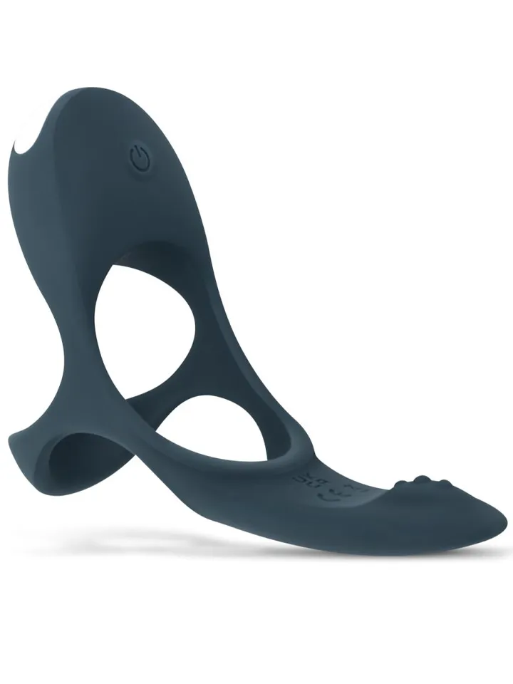 Boners Triple Vibrating Cockring – Blau - Vibrierender Penisring 4