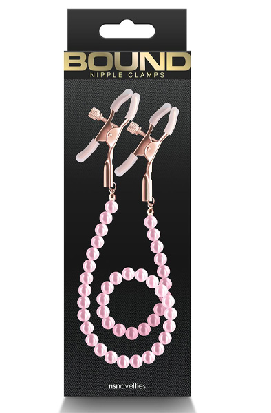 Bound Nippelklemmen D1 Pink - Brustwarzenklammern mit Kette 2