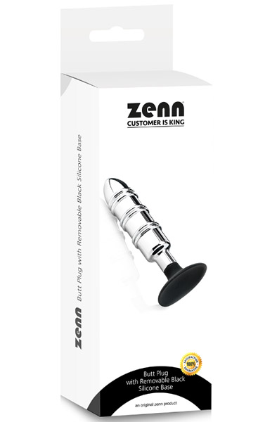 Butt Plug With Removable Black Silicone Base 16cm - Analplug aus Metall 2