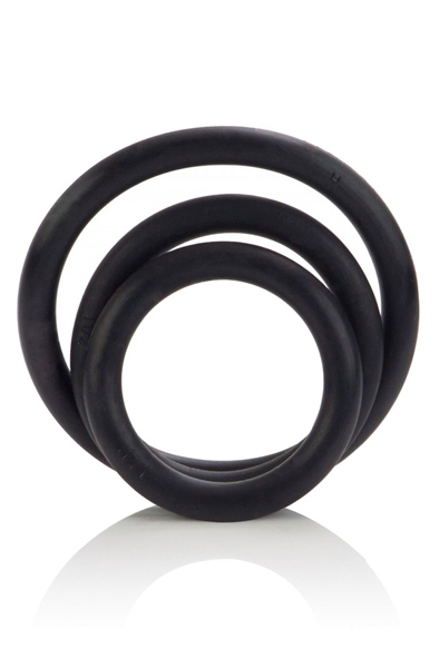 Cal Exotics – 3-teiliges Penisring-Set aus schwarzem Gummi - Cockring-Set 1