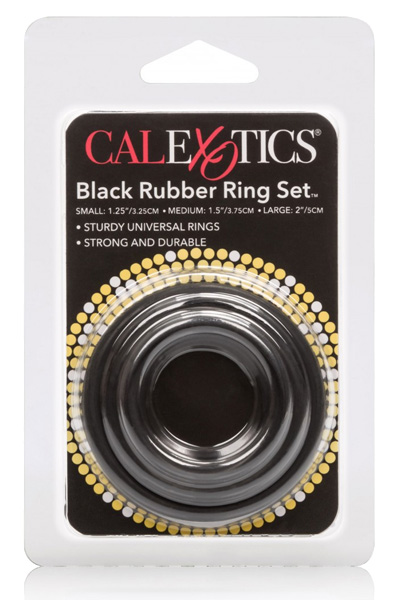 Cal Exotics – 3-teiliges Penisring-Set aus schwarzem Gummi - Cockring-Set 2