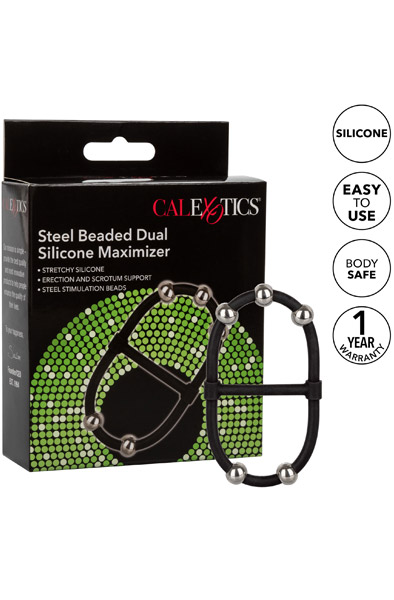 Cal Exotics Beaded Dual Silicone Maximizer - Penis- und Hodensackringe 3