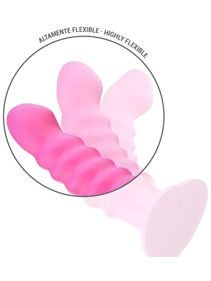 Cindy Spiral Vibrator Remote Pink 19 cm - Vibrierender Dildo 3