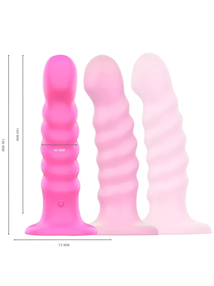 Cindy Spiral Vibrator Remote Pink 19 cm - Vibrierender Dildo 5