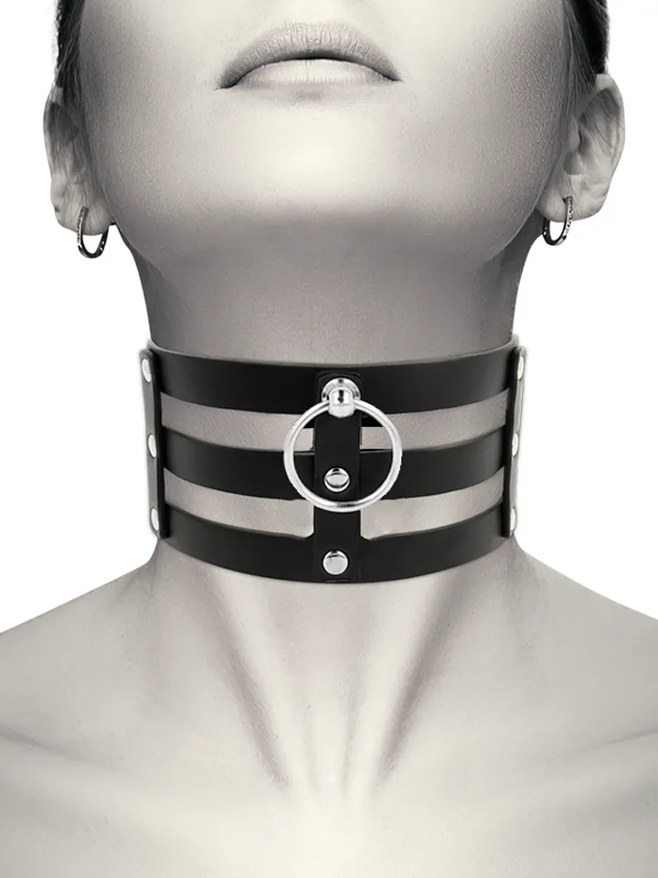 Coquette handgefertigter Choker aus veganem Leder für Fetisch - BDSM Halsband 1 [full]