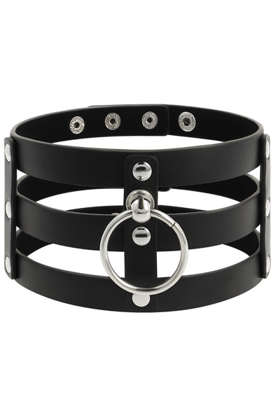 Coquette handgefertigter Choker aus veganem Leder für Fetisch - BDSM Halsband 2