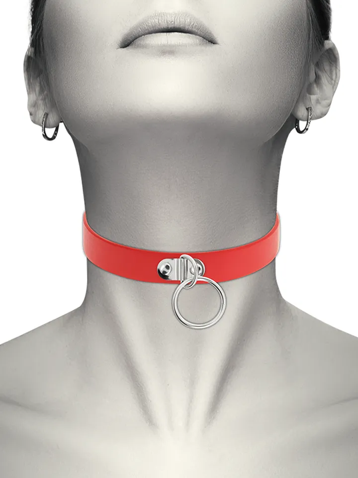 Coquette handgefertigter Choker im Fetisch-Stil Rot - BDSM Halsband 1 [full]