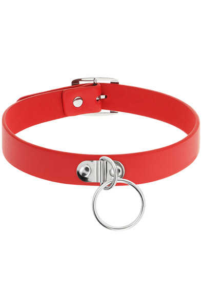 Coquette handgefertigter Choker im Fetisch-Stil Rot - BDSM Halsband 2