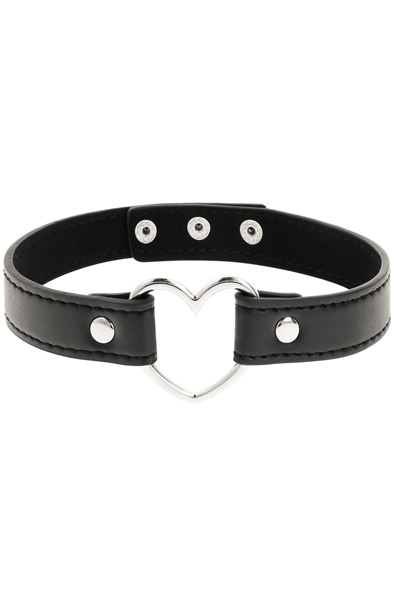 Coquette handgefertigter Choker mit Herz - BDSM Halsband 2