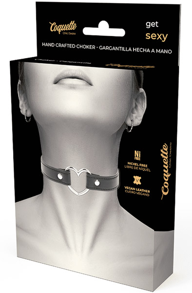 Coquette handgefertigter Choker mit Herz - BDSM Halsband 3