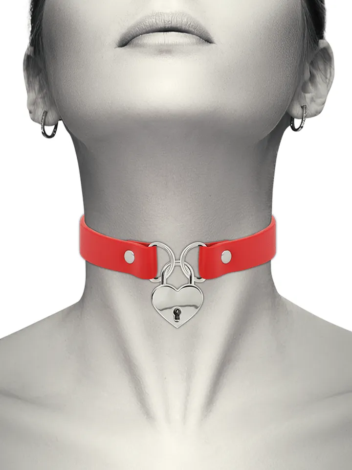Coquette handgefertigter Choker mit Schlüsseln und rotem Herz - BDSM Halsband 1 [full]